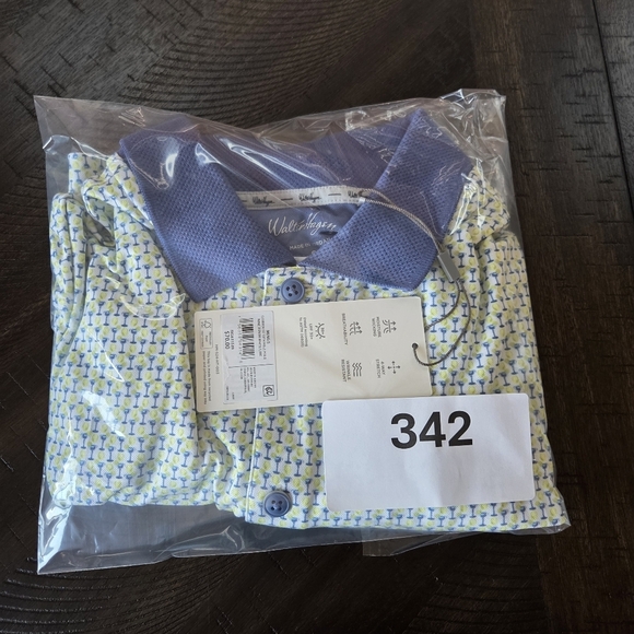 Walter Hagen Men's Clubhouse 19th Hole Polo Shirt Small White Lime Golf New - Picture 9 of 11